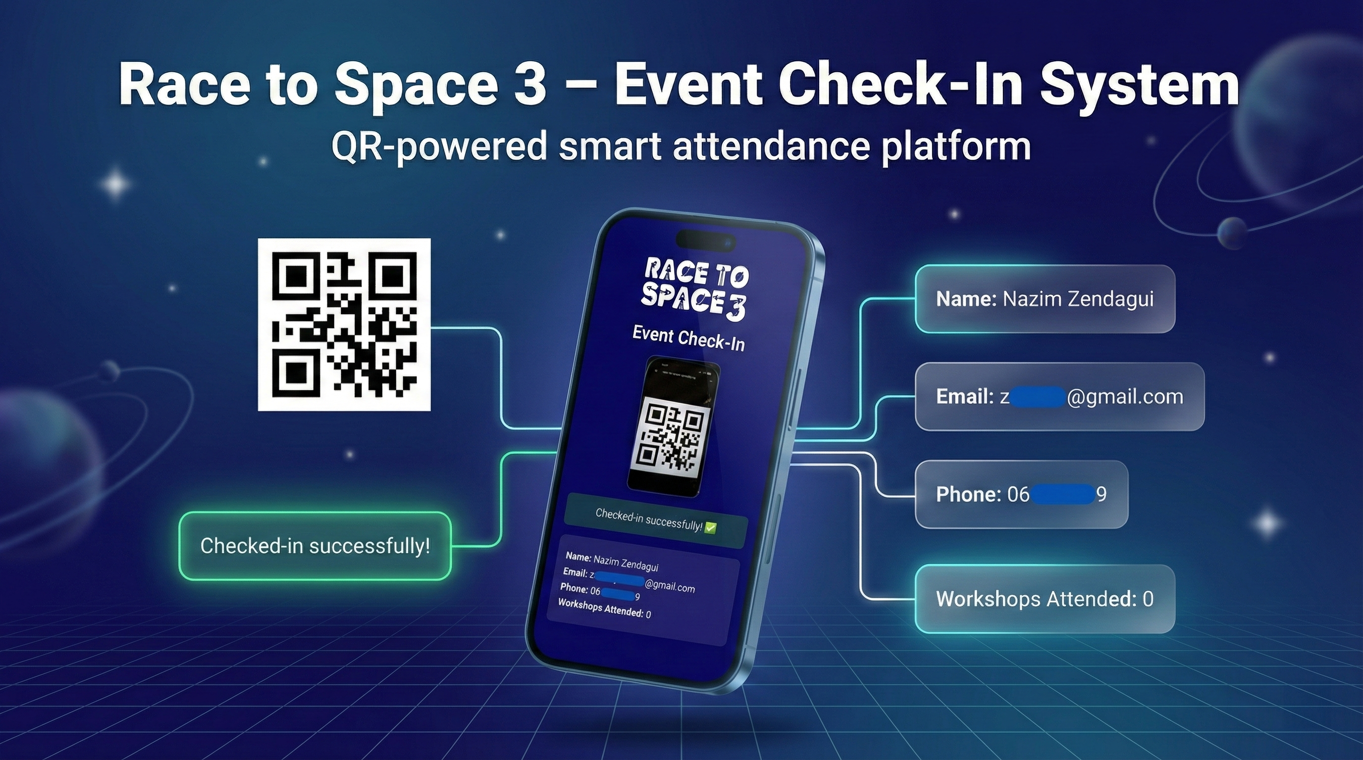 RaceToSpace checkin system
